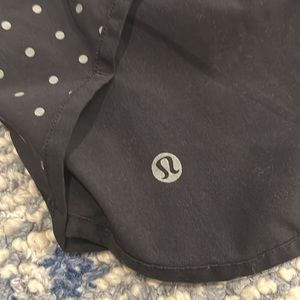 Black polkadot speed up Lulu lemon shorts